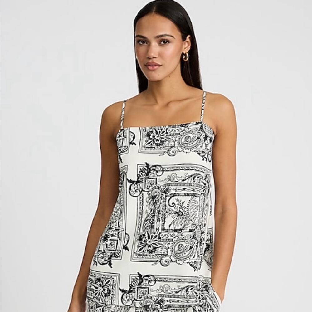 Black and White Paisley Tank Top